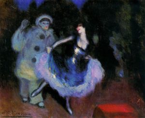 Pierrot et Colombine, peinture de Picasso